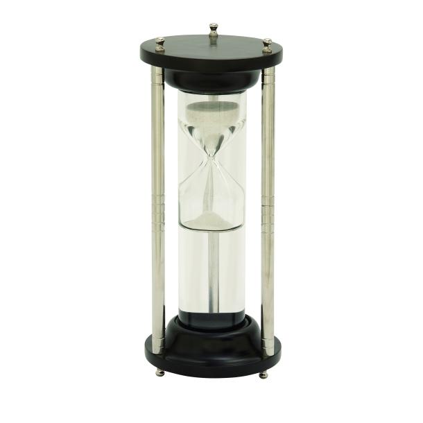 Reloj de Arena Flotante de Madera y Aluminio 12.7 X 33 cms Alto - Eugenia's Decoracion y Regalos
