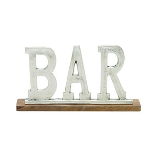 Stand '' Bar '' de Aluminio y Madera 38.1 X 20.3 cms - Eugenia's Decoracion y Regalos