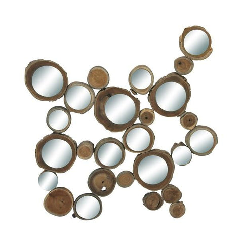 Espejos de Pared Decorativa en Forma de Burbujas de Teca 91.4 X 99.1 cms - Eugenia's Decoracion y Regalos