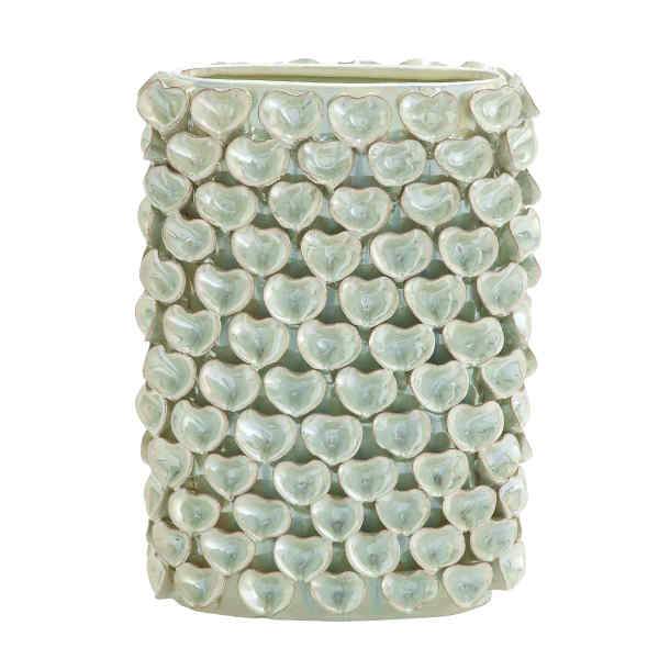 Jarrón de Ceramica de Conchas Blancas 23 X 35.6 cms Chico - Eugenia's Gifts Accents