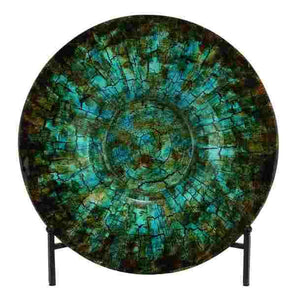 Platn de Vidro en Mosaico Azul y Oscuro 45.7 cms - Eugenia's Gifts Accents