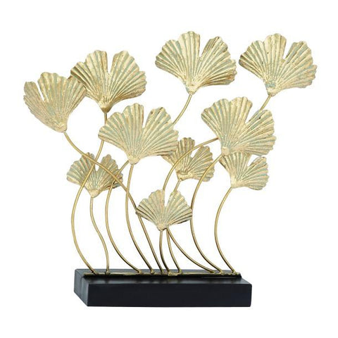 Escultura de Metal de Flores Doradas 50.8 cm x 48.3 cm Ancha - Eugenia's Gifts Accents