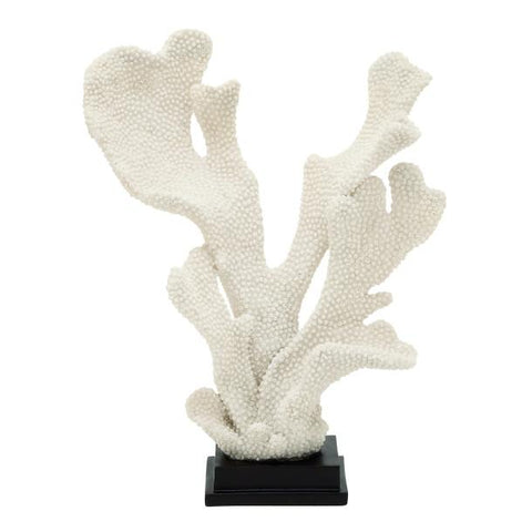 Escultura con forma de Coral Blanco B 30 cm x 40.6 cm - Eugenia's Gifts Accents