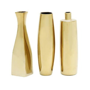 Jarrónes de Ceramica Varios Estilos Dorados 30.48 cm - Eugenia's Gifts Accents