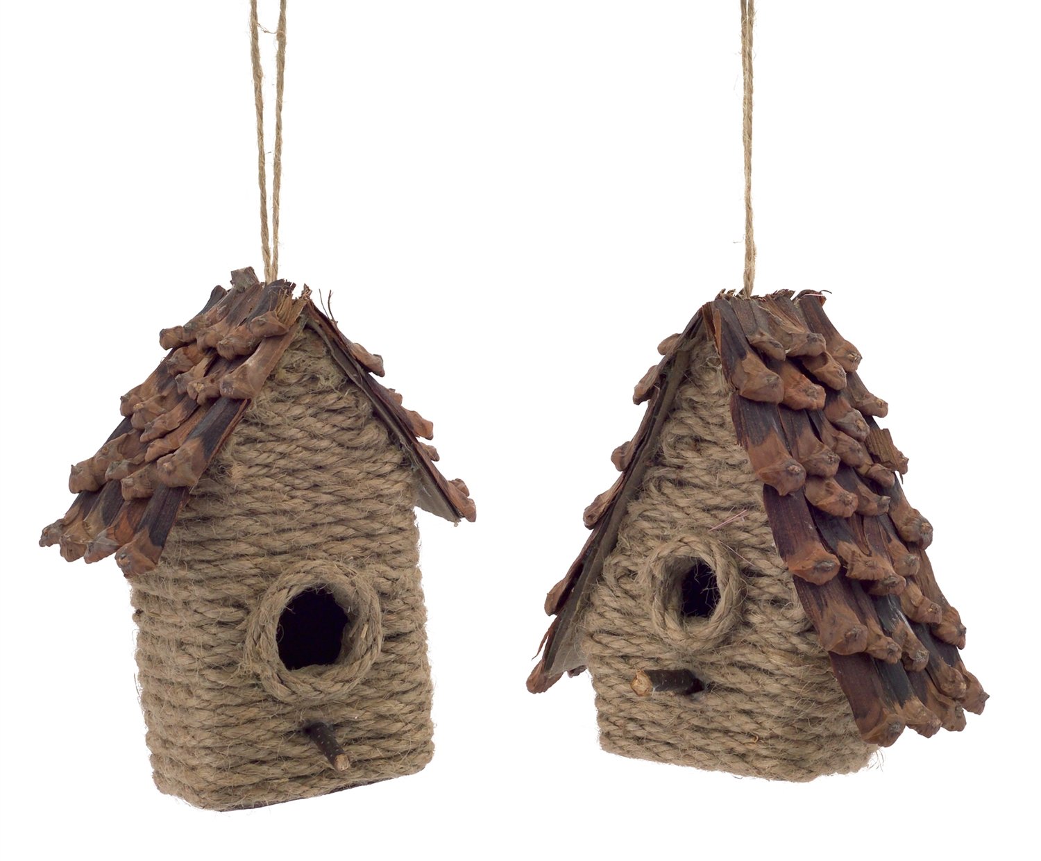 Ornamento casa de pájaros de yute A y B - Eugenia's Gifts Accents