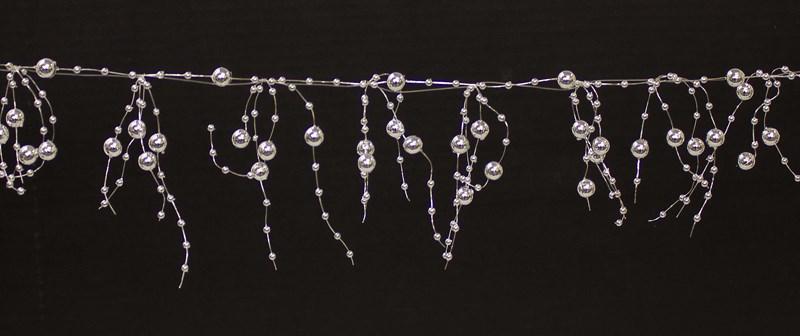 Guirnalda de perlas Plateado Metalico 152.4 cm - Eugenia's Gifts Accents