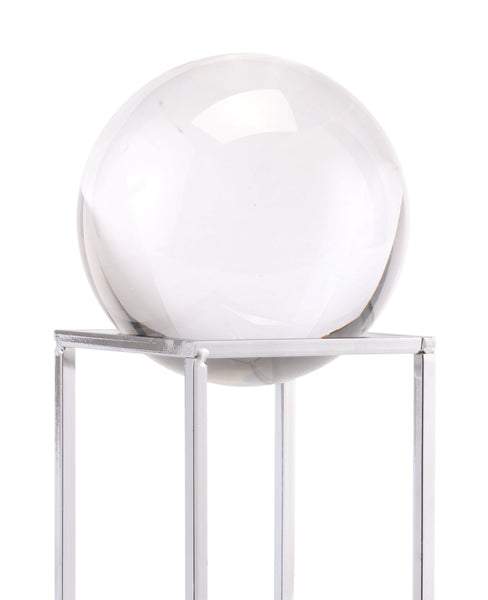 Pedestal con Esfera Cristal Plata